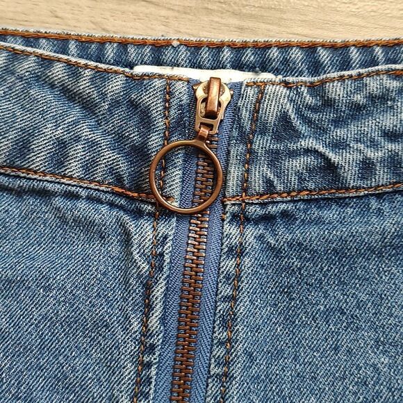 Forever 21 Size 24 Blue Denim‎ Zip Front 100% Cotton Mini Skirt - Picture 5 of 9